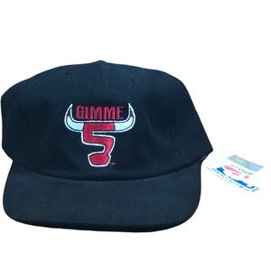 Vtg 90s Chicago bulls Gimme 5 hat cap black NWT